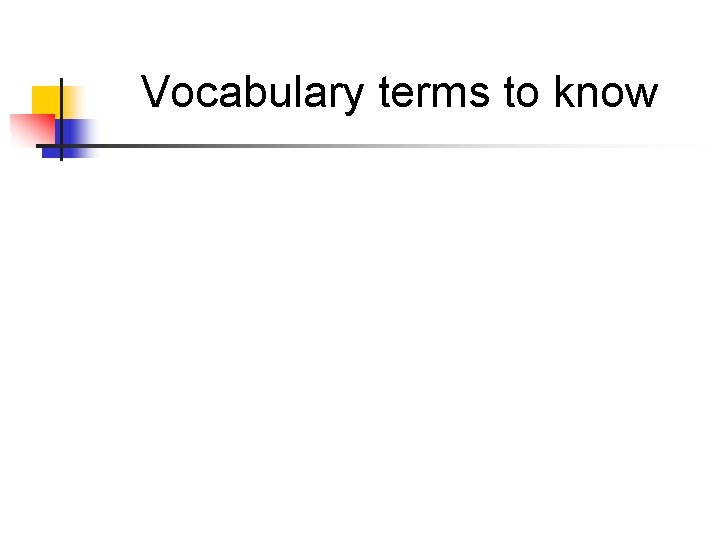 Vocabulary terms to know 