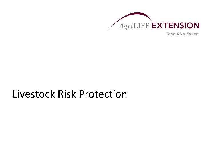 Livestock Risk Protection 