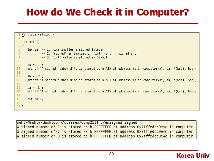 How do We Check it in Computer? 30 Korea Univ 