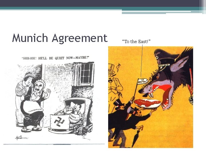 Munich Agreement “To the East!” Munich Agreement “To the East!”