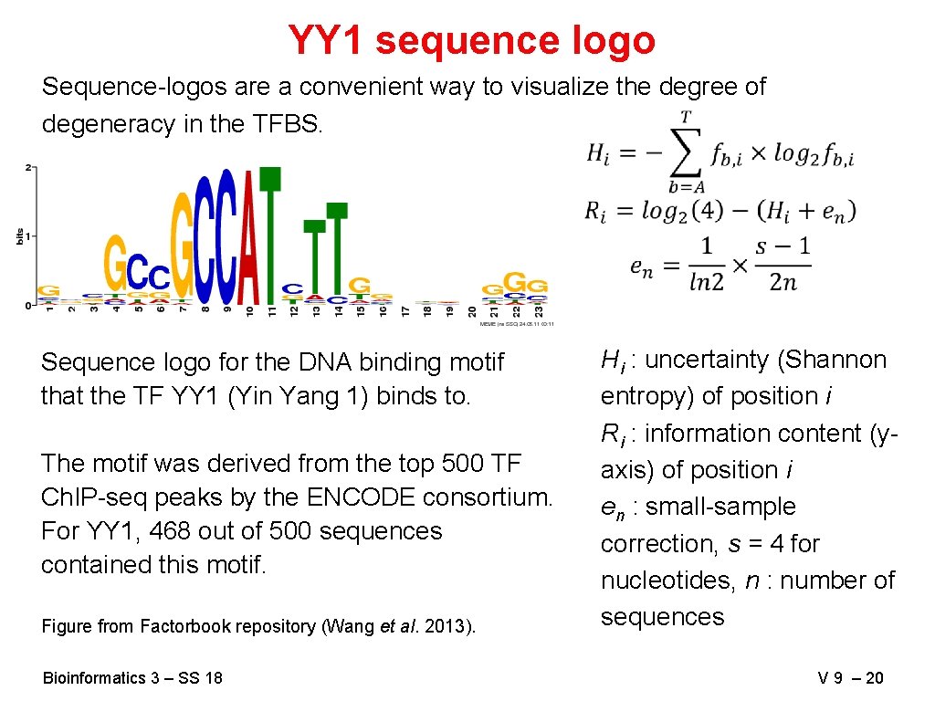 YY 1 sequence logo Sequence-logos are a convenient way to visualize the degree of