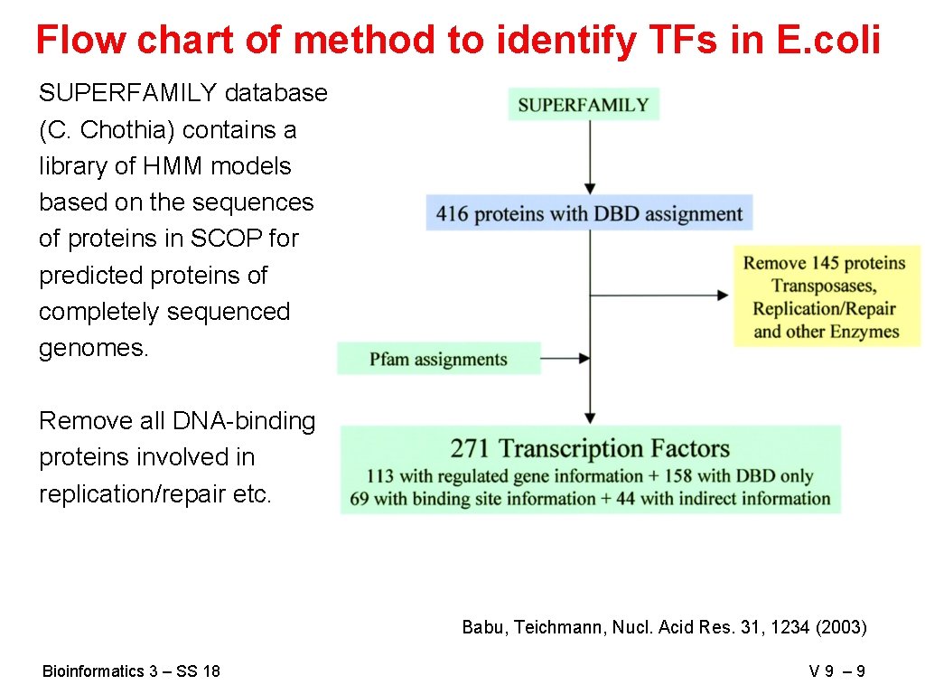 Flow chart of method to identify TFs in E. coli SUPERFAMILY database (C. Chothia)