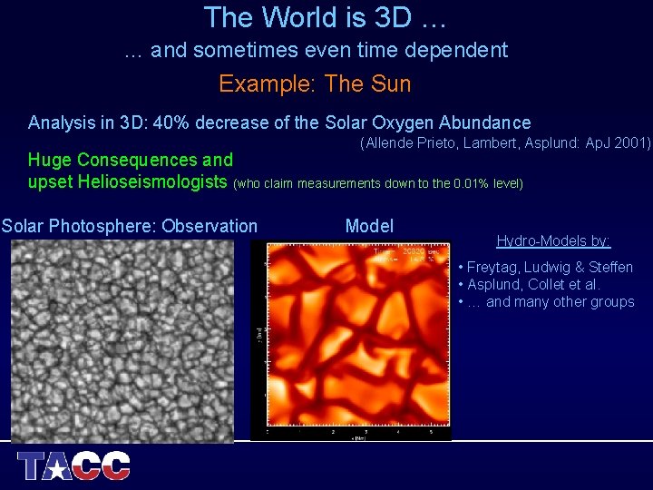 The World is 3 D … … and sometimes even time dependent Example: The The World is 3 D … … and sometimes even time dependent Example: The