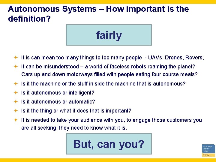 Autonomous Systems Aerospace Defence Opportunities and Challenges for
