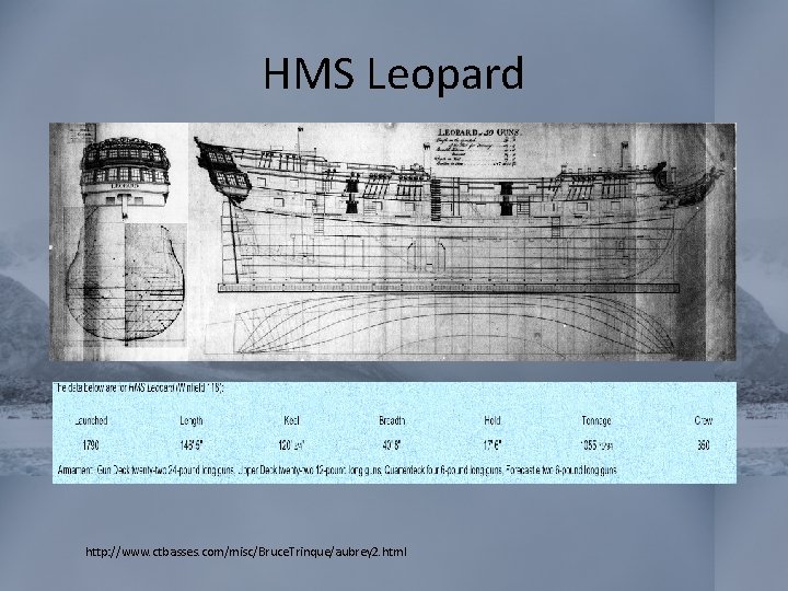 HMS Leopard http: //www. ctbasses. com/misc/Bruce. Trinque/aubrey 2. html 