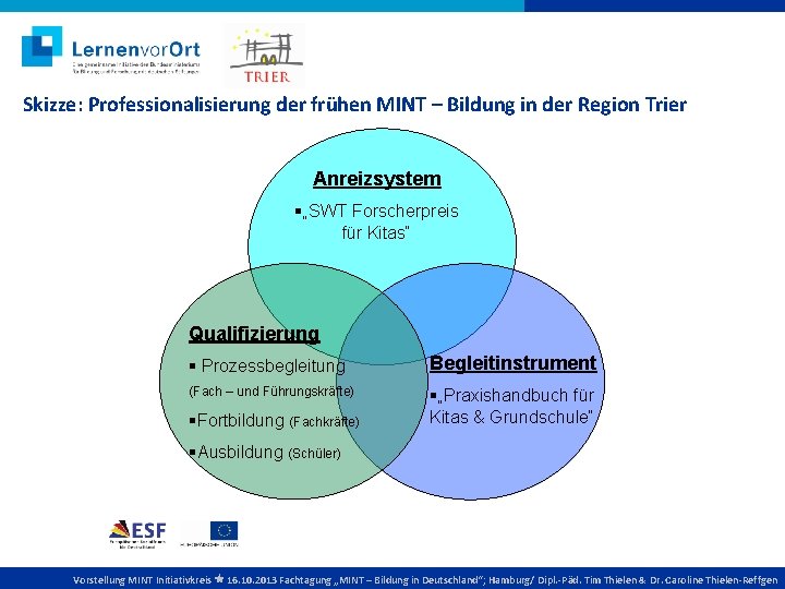 Skizze: Professionalisierung der frühen MINT – Bildung in der Region Trier Anreizsystem §„SWT Forscherpreis