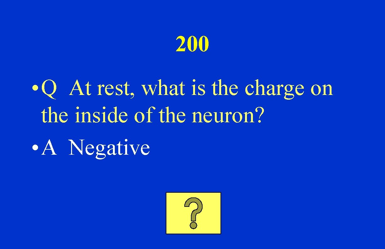 200 • Q At rest, what is the charge on the inside of the