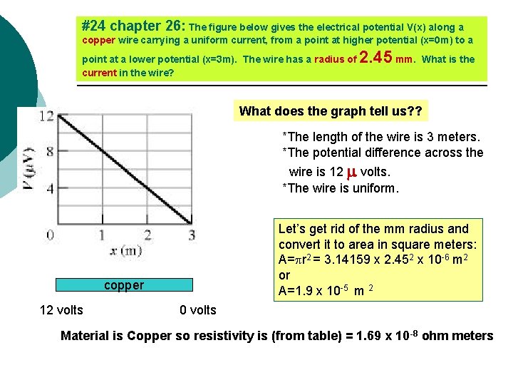 #24 chapter 26: The figure below gives the electrical potential V(x) along a copper