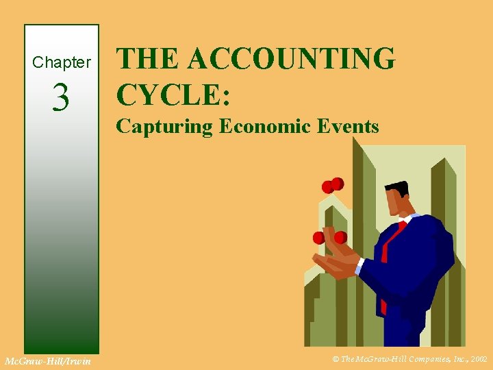 Chapter 3 Mc. Graw-Hill/Irwin THE ACCOUNTING CYCLE: Capturing Economic Events © The Mc. Graw-Hill