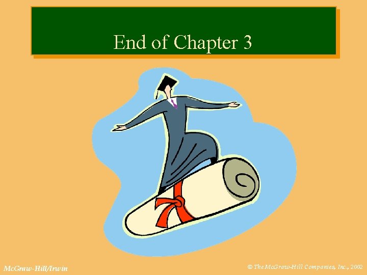 End of Chapter 3 Mc. Graw-Hill/Irwin © The Mc. Graw-Hill Companies, Inc. , 2002