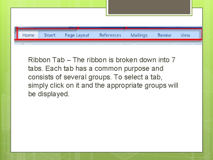 Ribbon Computer Term Productivity Tools These are softwares that can be