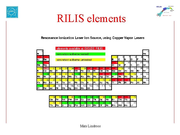 RILIS elements Mats Lindroos 