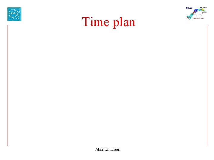 Time plan Mats Lindroos 