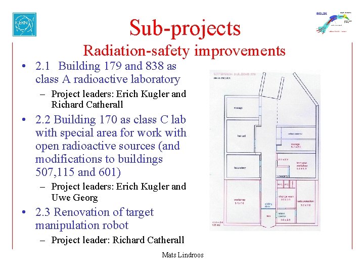 Sub-projects Radiation-safety improvements • 2. 1 Building 179 and 838 as class A radioactive