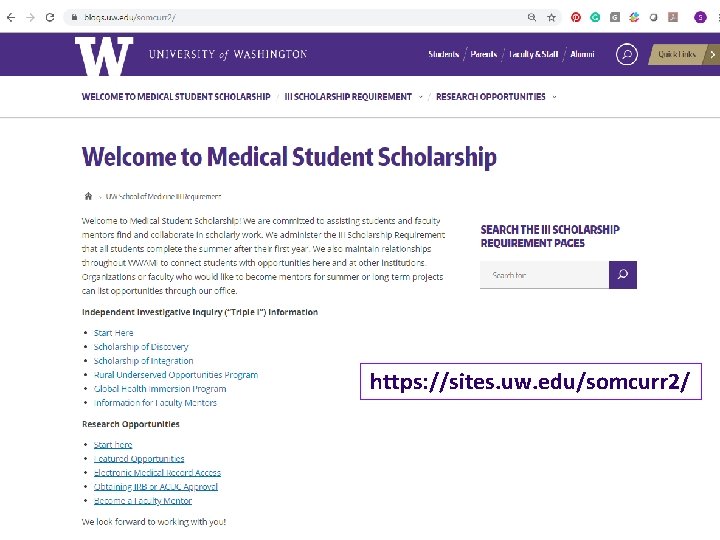 https: //sites. uw. edu/somcurr 2/ 