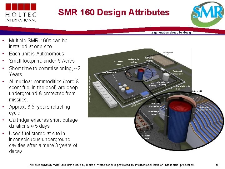 SMR 160 Design Attributes a generation ahead by design • Multiple SMR-160 s can