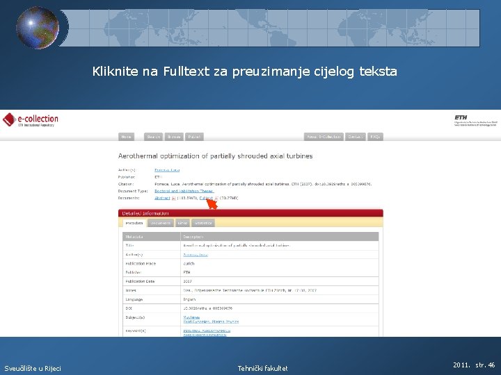 Kliknite na Fulltext za preuzimanje cijelog teksta Sveučilište u Rijeci Tehnički fakultet 2011. str.