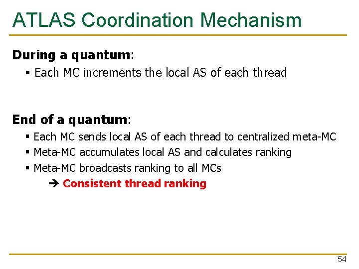 ATLAS Coordination Mechanism During a quantum: § Each MC increments the local AS of