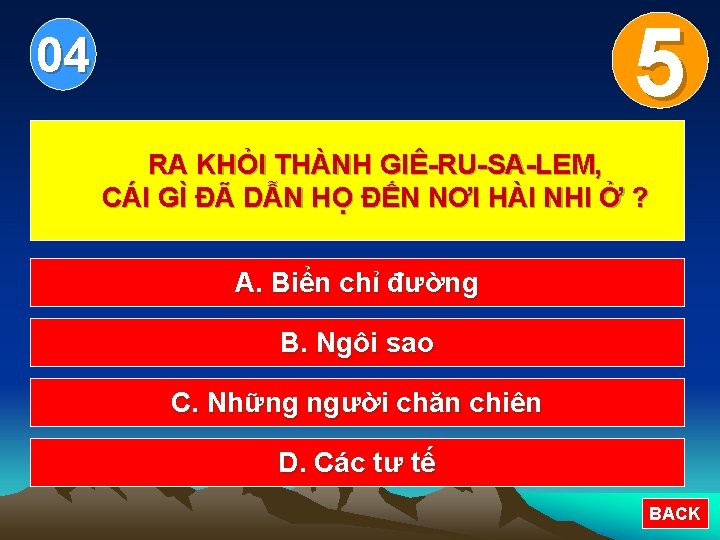 5 0 1 2 3 4 04 RA KHỎI THÀNH GIÊ-RU-SA-LEM, CÁI GÌ ĐÃ 5 0 1 2 3 4 04 RA KHỎI THÀNH GIÊ-RU-SA-LEM, CÁI GÌ ĐÃ