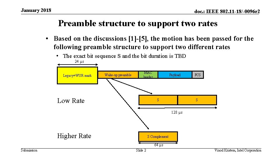 January 2018 doc. : IEEE 802. 11 -18/-0096 r 2 Preamble structure to support