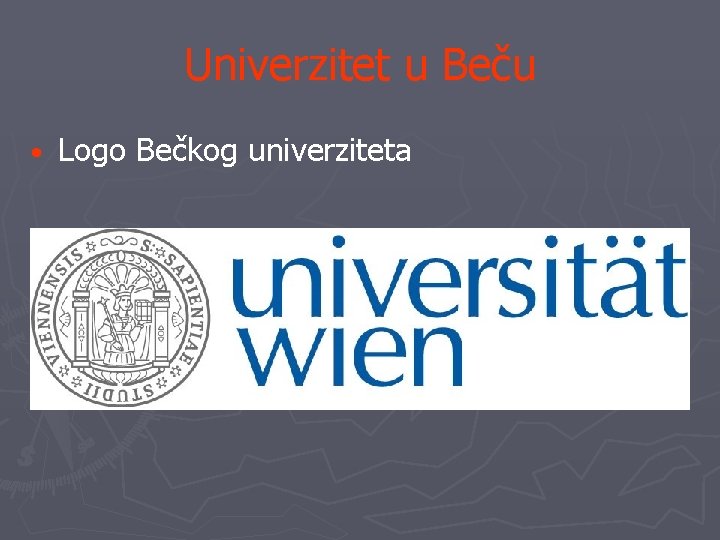 Univerzitet u Beču • Logo Bečkog univerziteta 