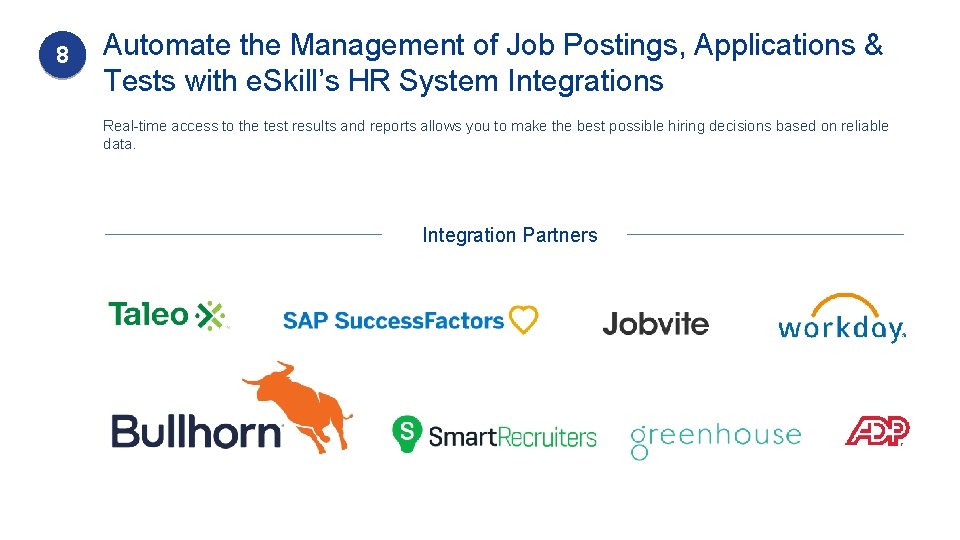 8 Automate the Management of Job Postings, Applications & Tests with e. Skill’s HR