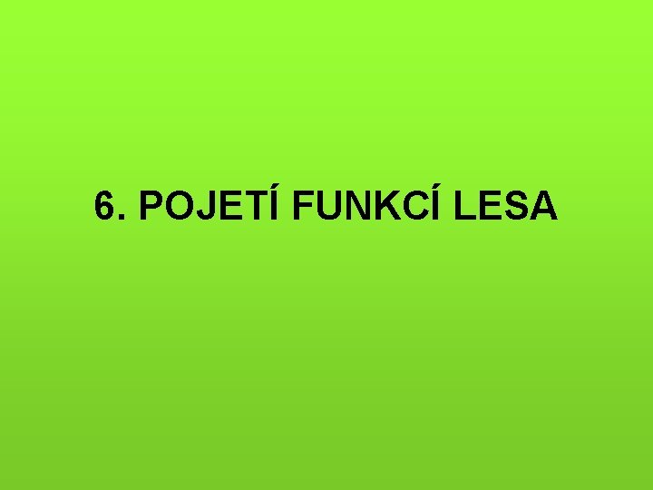 6. POJETÍ FUNKCÍ LESA 