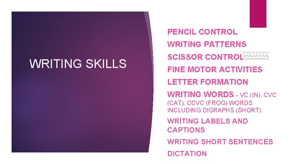 PENCIL CONTROL WRITING PATTERNS WRITING SKILLS SCISSOR CONTROL FINE MOTOR ACTIVITIES LETTER FORMATION WRITING