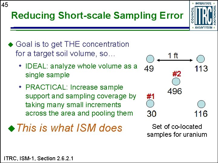 45 Reducing Short-scale Sampling Error u Goal is to get THE concentration for a