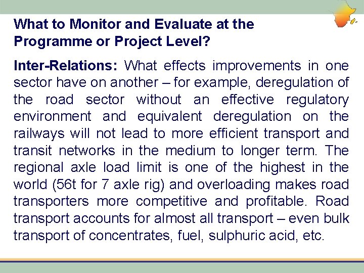 What to Monitor and Evaluate at the Programme or Project Level? Inter-Relations: What effects