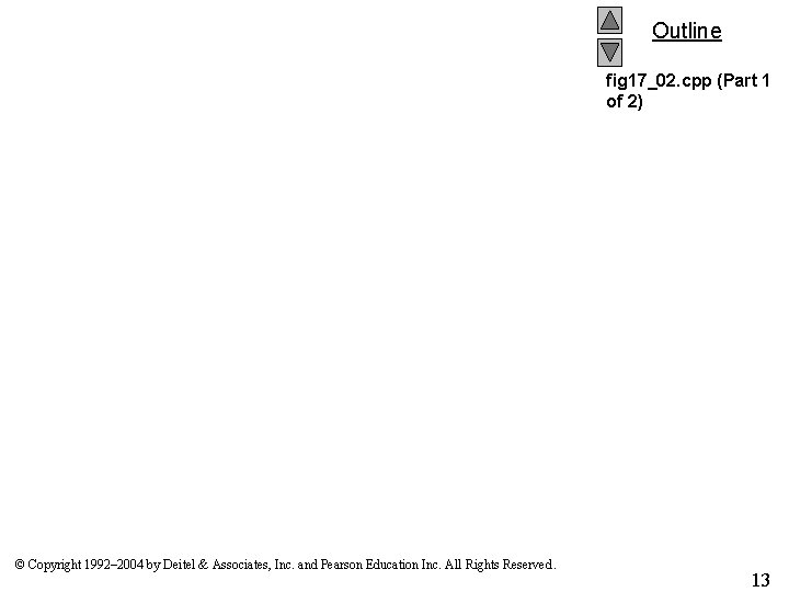 Outline fig 17_02. cpp (Part 1 of 2) © Copyright 1992– 2004 by Deitel