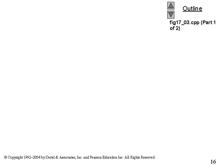 Outline fig 17_03. cpp (Part 1 of 2) © Copyright 1992– 2004 by Deitel