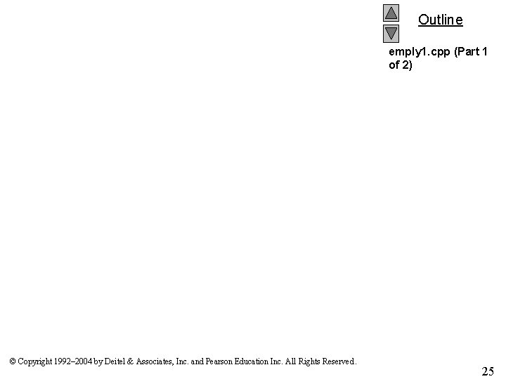 Outline emply 1. cpp (Part 1 of 2) © Copyright 1992– 2004 by Deitel