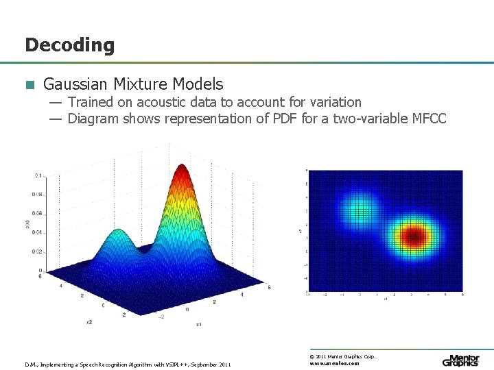 Decoding n Gaussian Mixture Models — Trained on acoustic data to account for variation