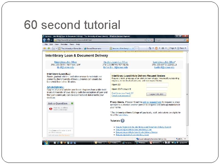 60 second tutorial 60 second tutorial