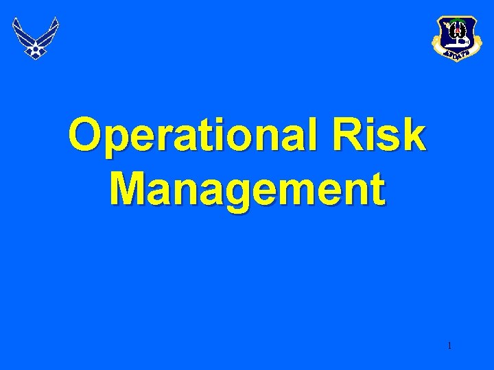 Operational Risk Management 1 