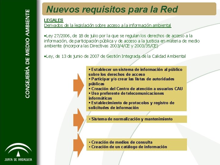 Nuevos requisitos para la Red LEGALES Derivados de la legislación sobre acceso a la