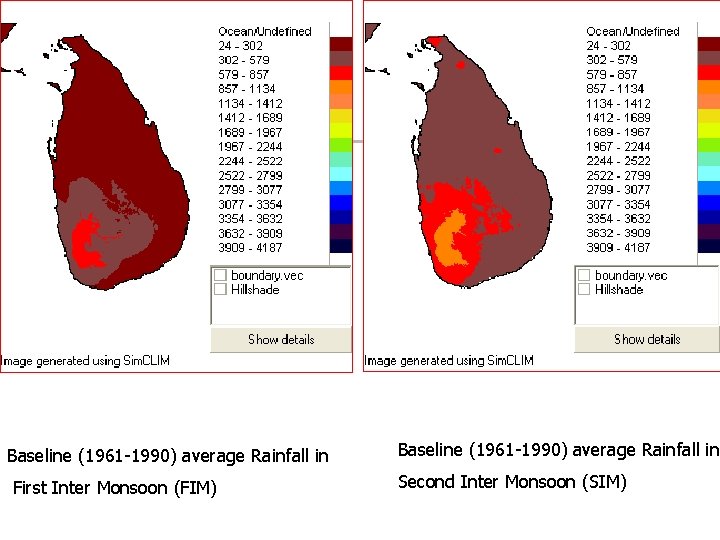 Baseline (1961 -1990) average Rainfall in First Inter Monsoon (FIM) Baseline (1961 -1990) average