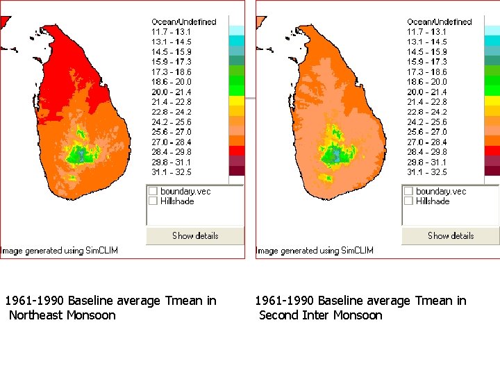 1961 -1990 Baseline average Tmean in Northeast Monsoon 1961 -1990 Baseline average Tmean in