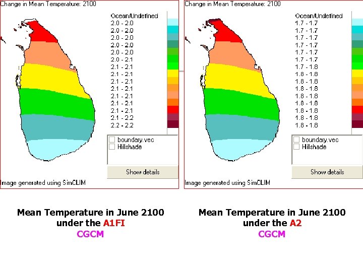 Mean Temperature in June 2100 under the A 1 FI CGCM Mean Temperature in