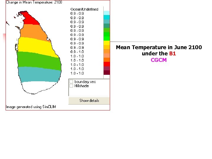Mean Temperature in June 2100 under the B 1 CGCM 