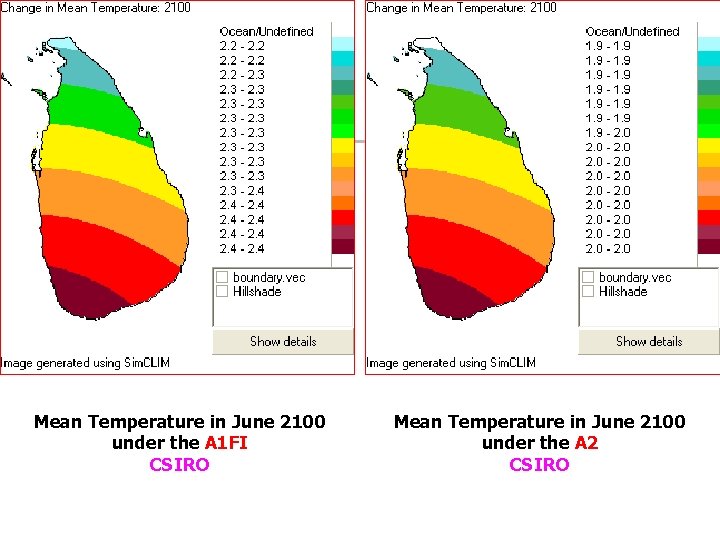 Mean Temperature in June 2100 under the A 1 FI CSIRO Mean Temperature in