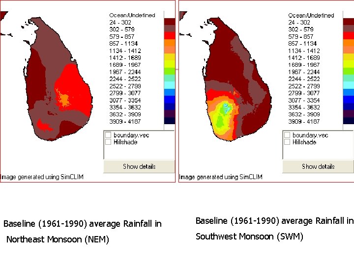 Baseline (1961 -1990) average Rainfall in Northeast Monsoon (NEM) Baseline (1961 -1990) average Rainfall