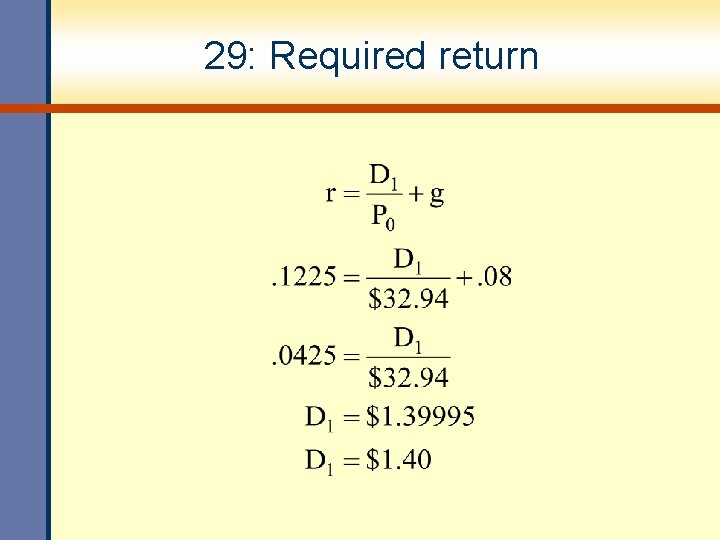 29: Required return 