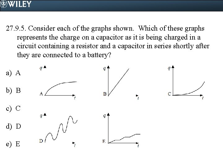 27. 9. 5. Consider each of the graphs shown. Which of these graphs represents