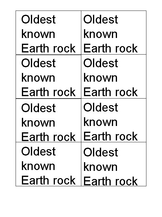 Oldest known Earth rock Oldest known Earth rock 