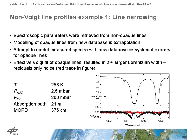DLR. de • Chart 6 > OSA Fourier Transform Spectroscopy > M. Birk, Recent