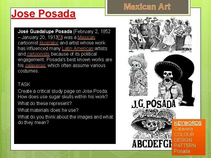 Jose Posada Mexican Art José Guadalupe Posada (February 2, 1852 – January 20, 1913[1])