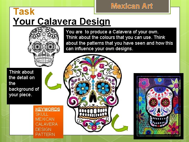 Task Your Calavera Design Mexican Art You are to produce a Calavera of your