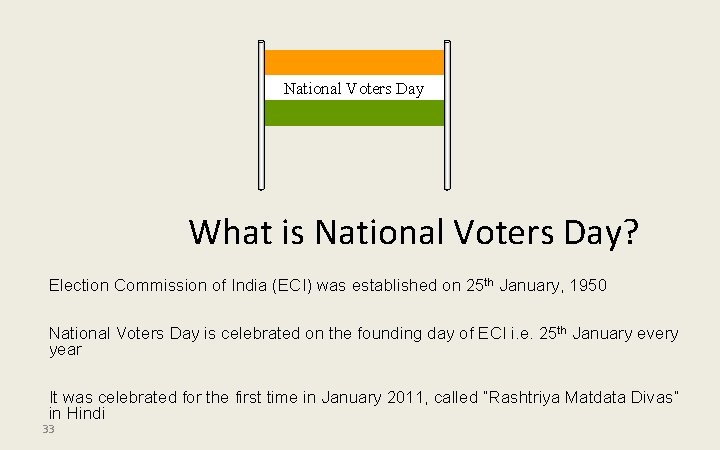 National Voters Day What is National Voters Day? Election Commission of India (ECI) was